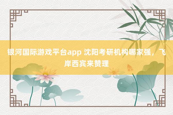 银河国际游戏平台app 沈阳考研机构哪家强，飞岸西宾来赞理