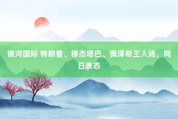 银河国际 特朗普、穆杰塔巴、佩泽希王人扬，同日表态